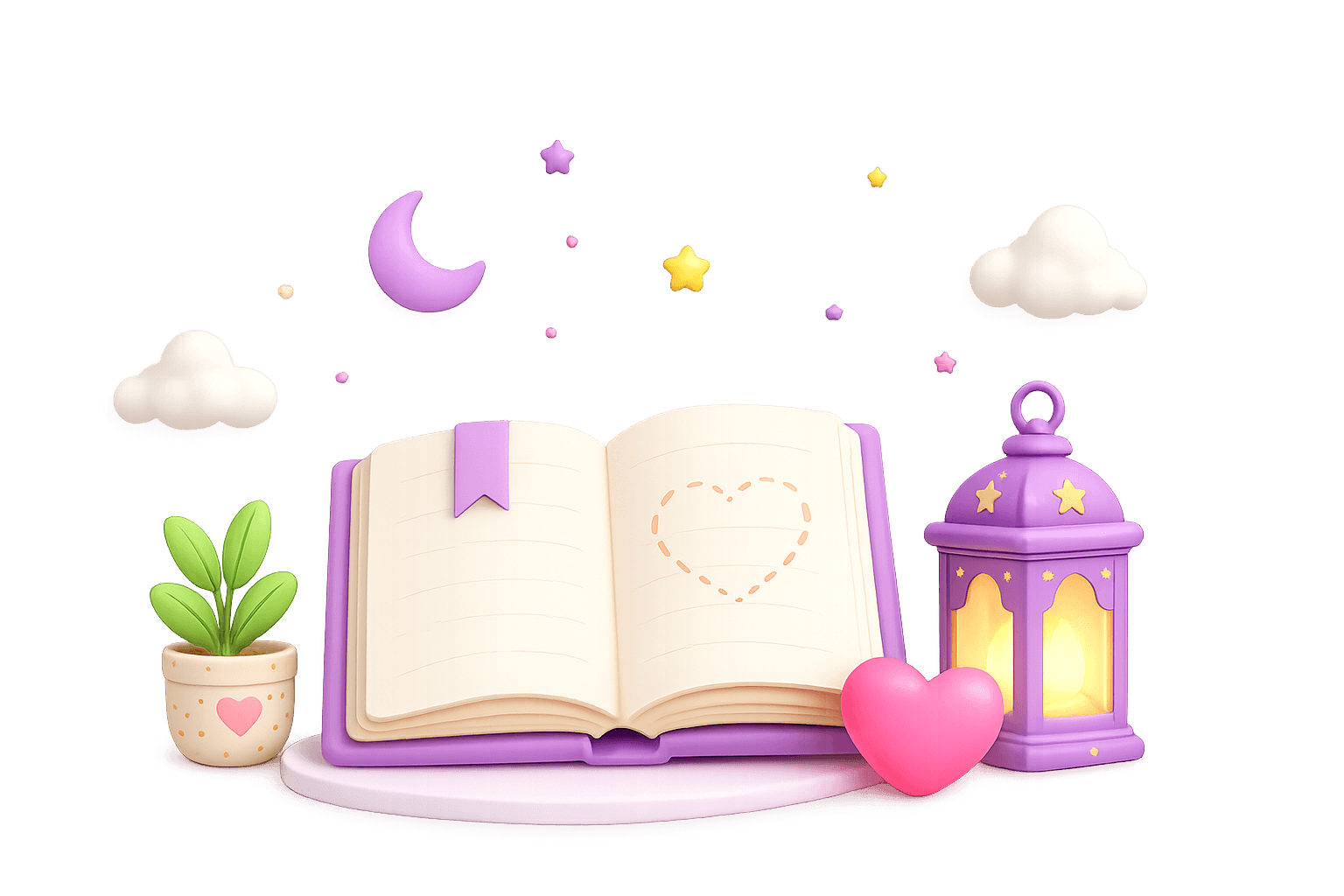 Open book and lantern illustration for an empty wishlist